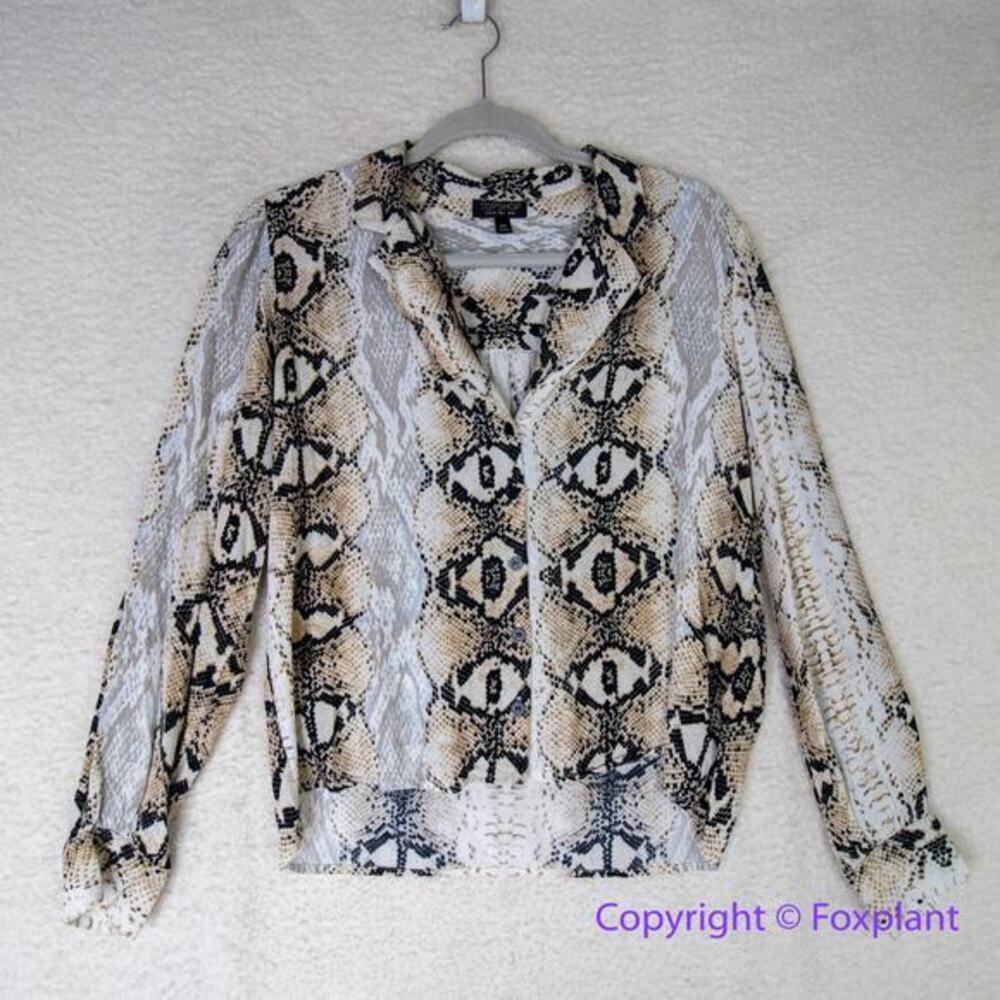Topshop snake skin animal print women's long sleeve top, size 6